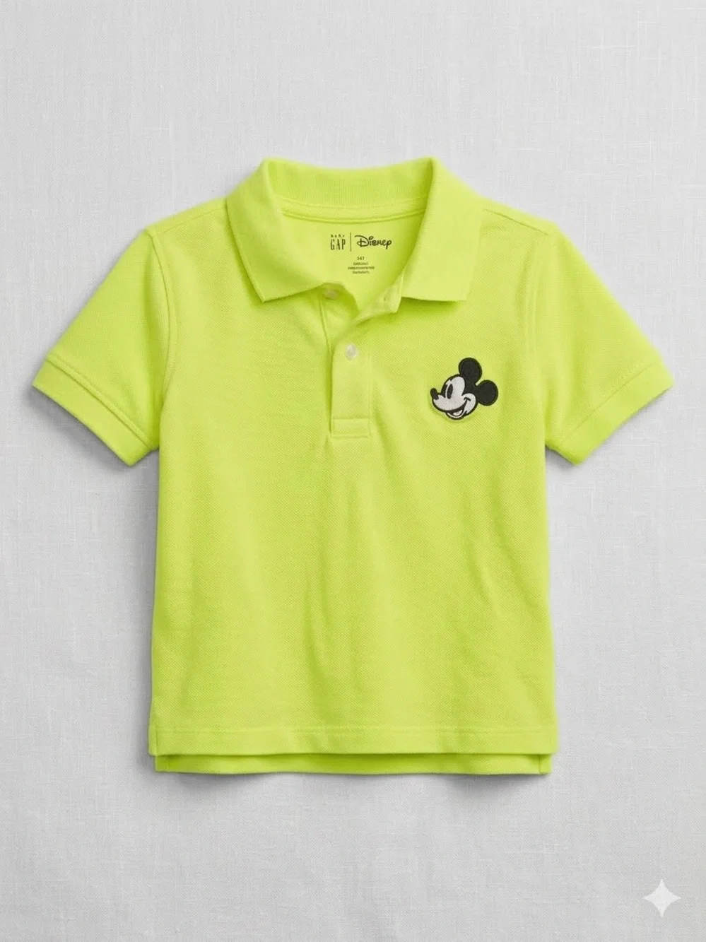 Baby Gap Disney Mickey Mouse Neon Yellow Polo Shirt Boys 4Y